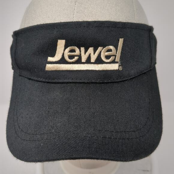 Jewel Strapback Sun Visor Cap Black One Size Adjustable Embroidered Big Custom - Picture 2 of 10